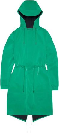 Rains Sportieve Element Parka met Fishtail-zoom - Dames - Parka Jassen - Groen - L - Jassen