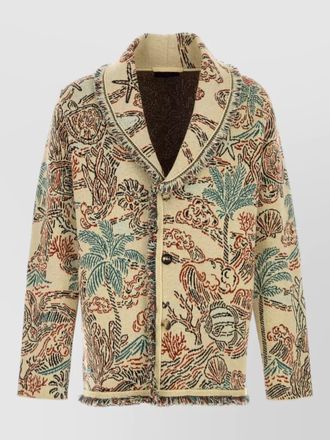 Alanui wool blend cardigan featuring embroidered design