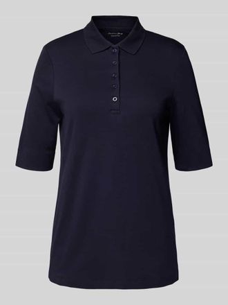 Christian Berg Poloshirt mit kurzer Knopfleiste in Dunkelblau, Gr&ouml;&szlig;e 40
