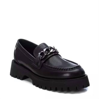 Xti Womens Leather Moccasins In Black