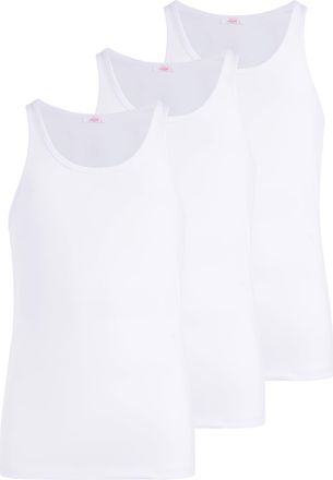 Liabel Mens Underwear Tank Top in Bi-Elastic Cotton, Elastic Undershirt, Breathable Cotton Oeko-Tex Certified, 3 Pieces White, M