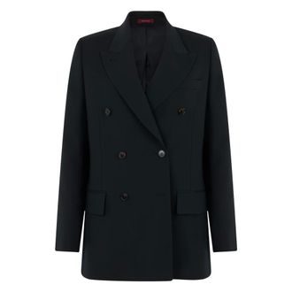 Gucci Double-breasted Wool Blazer - female - Gucci - Blazers - Black - S - Jackets