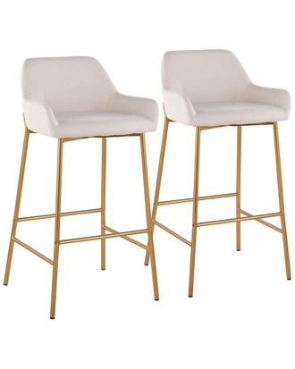 LumiSource Set Of 2 Daniella Fixed-Height Bar Stools