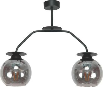 OEM L&aacute;mpara De Techo Colgante Con Pantalla De Cristal Grafito Negro 15-469 Fred