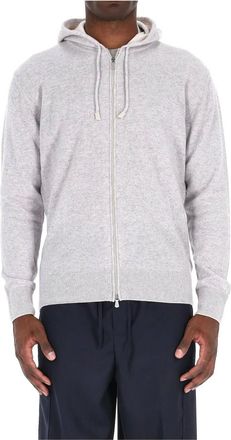 Eleventy Zip-throughs, male, Gray, Size: XL Cashmere Full Zip Sweater Grey