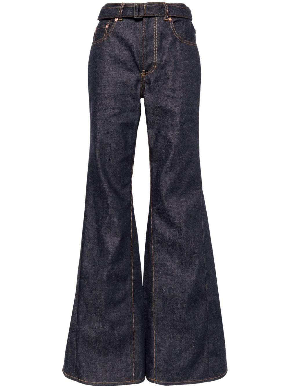 ■sacai■サカイ■Belted Crop Bootcut Jeans■デニム Sacai Jeans for Women | Online Sale up to 77% off | Lyst