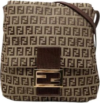 Fendi Pre-owned Crossbody Bag - Dames - Vintage Schoudertas - Bruin - ONE Size - Leer - Vintage