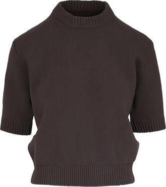 Khaite Maglione a maniche corte Davin - Marrone