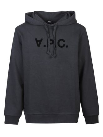 A.P.C. Black Minimalist Logo Cotton Hoodie