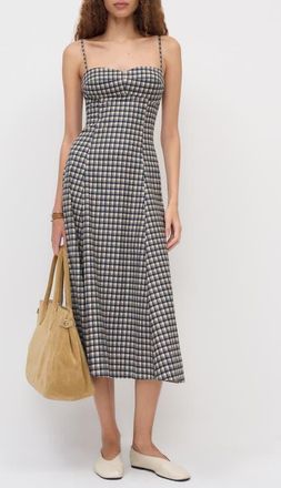 Reformation Kailani Plaid Midi Dress in Beacon Check at Nordstrom, Size 10