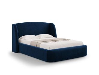 CXL by Christian Lacroix Cama con cabecero y ba&uacute;l 140x200cm de terciopelo azul regio