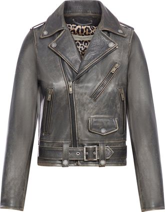 Golden Goose BIKER JACKET WITH A LIVED EFFECT - Golden Goose Deluxe Brand - Woman