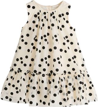 Next Kids Polka Dot Mesh Dress in White Multi at Nordstrom, Size 12-18M