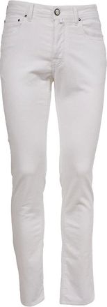 Jacob Cohen Slim-fit Trousers, male, White, Size: W34 Corduroy Slim Fit Pants Bard Model