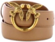 Pinko Love Berry H4 Belt - Dames - Riemen - Beige - XS - Leer - Accessoires