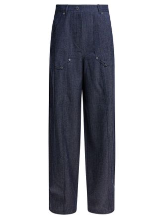 Max Mara Wollhose mit Denim-Effekt