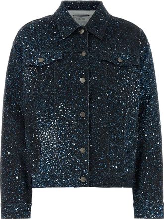 Giuseppe Di Morabito Womens Printed Stretch Denim Jacket - Black Cotton - Size EU 38 (Womens)