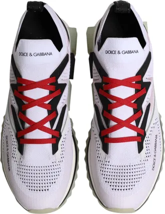 Dolce & Gabbana Mens Sorrento Sneaker White Polyester Viscose