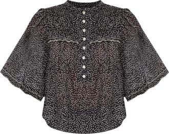 Isabel Marant Douna Top - Dames - Blouses - Zwart - XL - Katoen - Overhemden
