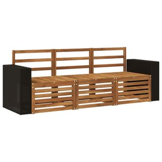 vidaXL Juegos De Sof&aacute;s 3 Pcs Madera De Acacia S&oacute;lida Vidaxl