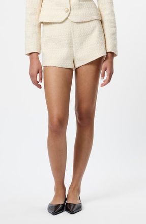 French Connection Structured Tweed Curved Shorts in Ecru at Nordstrom, Size 14