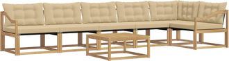 vidaXL Conjunto De Sof&aacute;s De Exterior 7 Uds. Y Beige Vidaxl