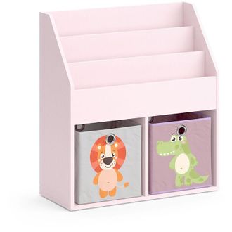 Vicco Estanter&iacute;a Infantil Luigi, Rosa, 72 X 79 Cm Con 2 Cajas Plegables (le&oacute;n, Cocodrilo) Vicco