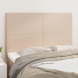 vidaXL Cabeceros 4 Unidades Cuero Sint&eacute;tico Capuchino 72x5x78/88 Cm Vidaxl