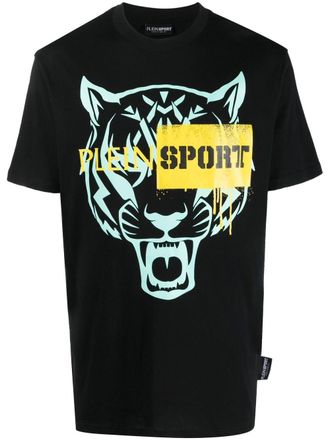Plein Sport tiger-print short-sleeved T-shirt - Black