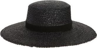 Lack of Color Mira Straw Boater in Black at Nordstrom, Size Medium