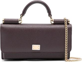 Dolce & Gabbana Tassen, Dames, Paars, ONE Size, Leer, Dauphine Mini Tas