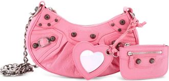 Balenciaga Le Cagole Giant Studs Chain Shoulder Bag Leather XS hobo bag - Roze