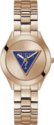 Guess Womens Tri Plaque Rose gold Dial Watch