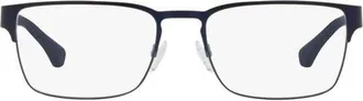 Emporio Armani 55mm Rectangular Optical Glasses in Matte Blue at Nordstrom
