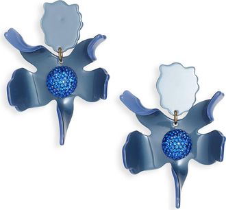 Lele Sadoughi Crystal Lily Drop Earrings in French Grey at Nordstrom