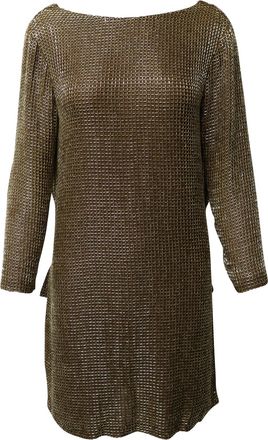 Tom Ford Draped Backless Dress in Gold Silk