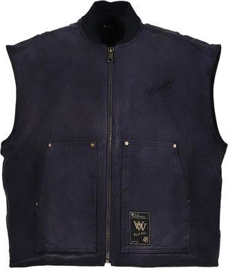 Willy Chavarria Gilet con zip - Blu