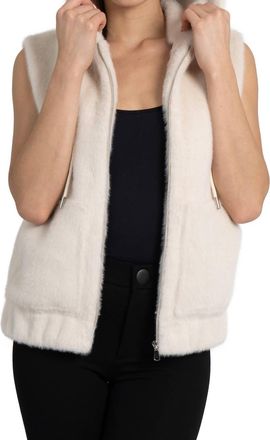 Love Token Molly Faux Fur Vest In Ivory