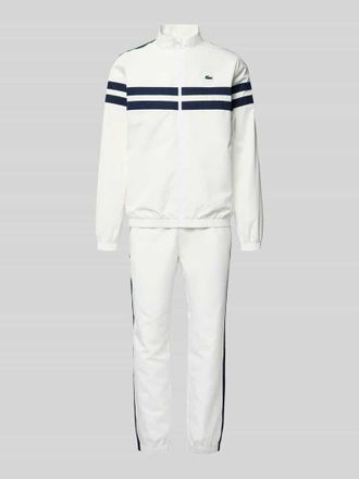 Lacoste Regular Fit Tracksuit mit Kontraststreifen in Offwhite, Gr&ouml;&szlig;e S