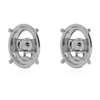 Balenciaga Frame Oval Earrings - Dames - Oorbellen - Grijs - ONE Size - Accessoires