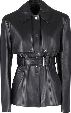 Sportmax Tenzone Jacket - Dames - Leren en Su&egrave;de Jassen - Zwart - XS - Leer - Jassen