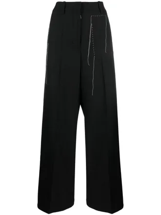 Off-white Broek met wijde pijpen - Zwart