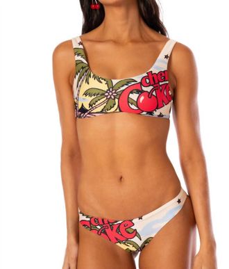 Maaji Isla Vibes Flirt Low Rise Thin Side Bikini Bottom In Red