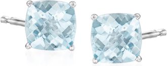 Ross-Simons Aquamarine Stud Earrings in 14kt White Gold