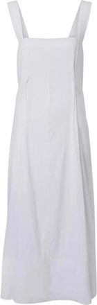 Vince Linnenmix Jurk met Vierkante Hals - Dames - Casual kleedjes - Wit - 2XS - Linnen - Kleedjes
