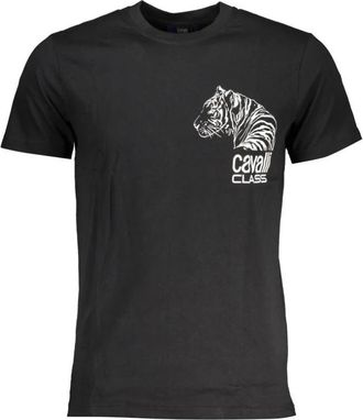 Cavalli T-shirt met korte mouwen en ronde hals - Heren - T-shirts - Zwart - 2XL - Katoen - Tops