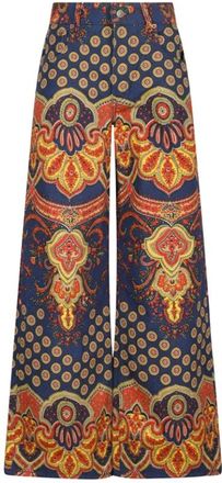 Valentino Garavani Denim Patroon Broek met Paisley Medaillons - Dames - Loose Fit Jeans - Veelkleurig - W28 - Denim - Jeans