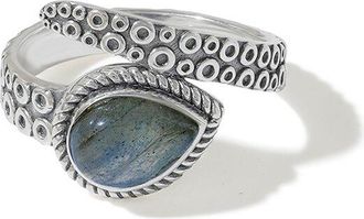 Tiramisu Silver Plated 1.45 Ct. Tw. Labradorite Bypass Ring