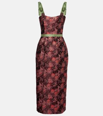 Markarian Acacia floral brocade cocktail dress