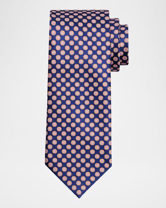 Stefano Ricci Men & apos;s Floral-Circle Silk Tie
